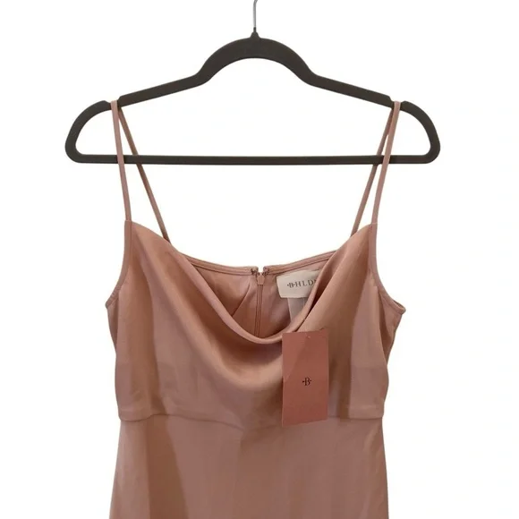 NWT BHLDN Cali Satin Charmeuse Midi Dress in "Oyster" Size 6 - Picture 5 of 13